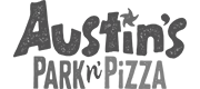 logo of austins park n' pizza - grey color