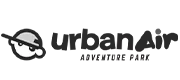 logo of urban air adventure park in grey color